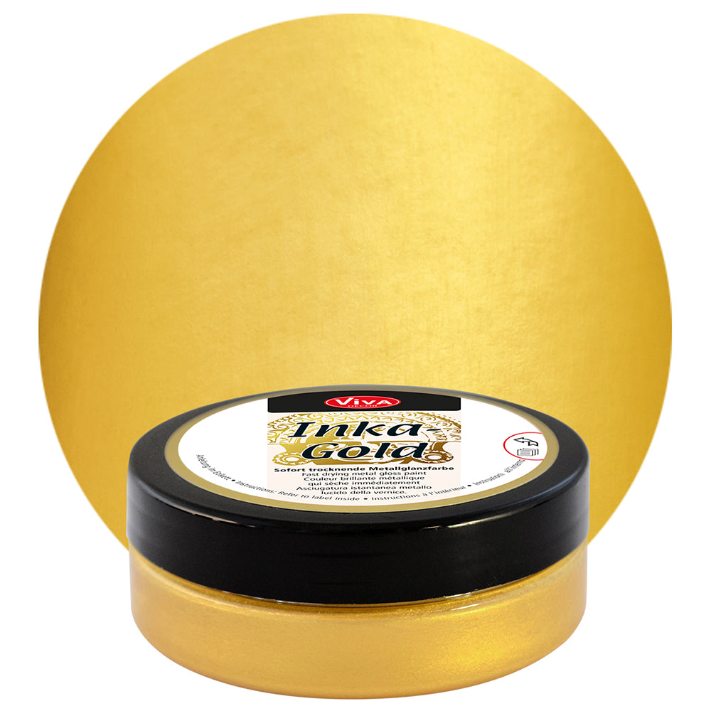 Viva Decor Inka Gold Gilding Wax2.2 oz - Easily Applicable, Wax-Based Metallic Polishing Paste. Quick-Drying Metal Shine, High Gloss Effects for DIY