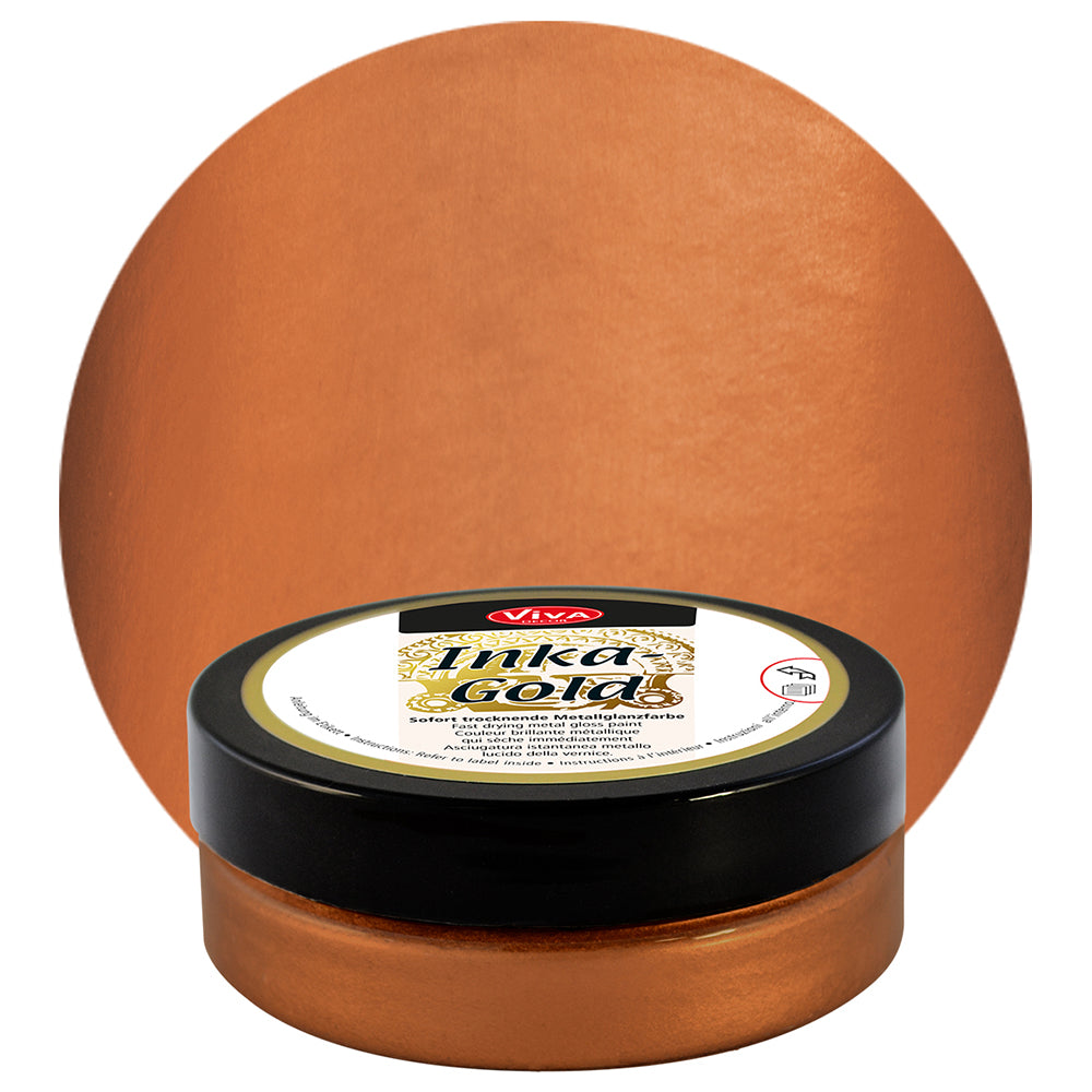 Viva Decor Inka Gold Gilding Wax2.2 oz - Easily Applicable, Wax-Based Metallic Polishing Paste. Quick-Drying Metal Shine, High Gloss Effects for DIY