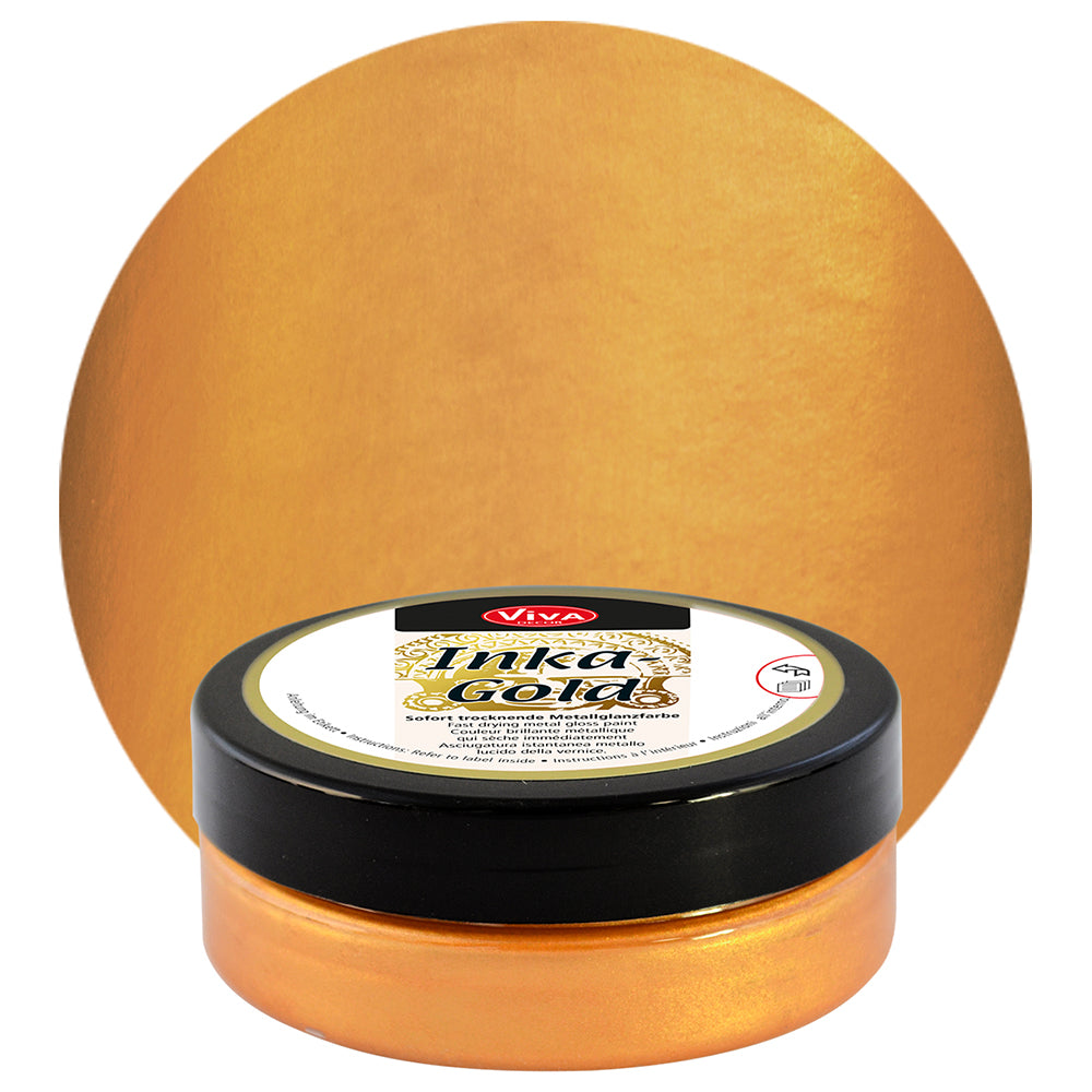 Viva Decor Inka Gold Gilding Wax2.2 oz - Easily Applicable, Wax-Based Metallic Polishing Paste. Quick-Drying Metal Shine, High Gloss Effects for DIY