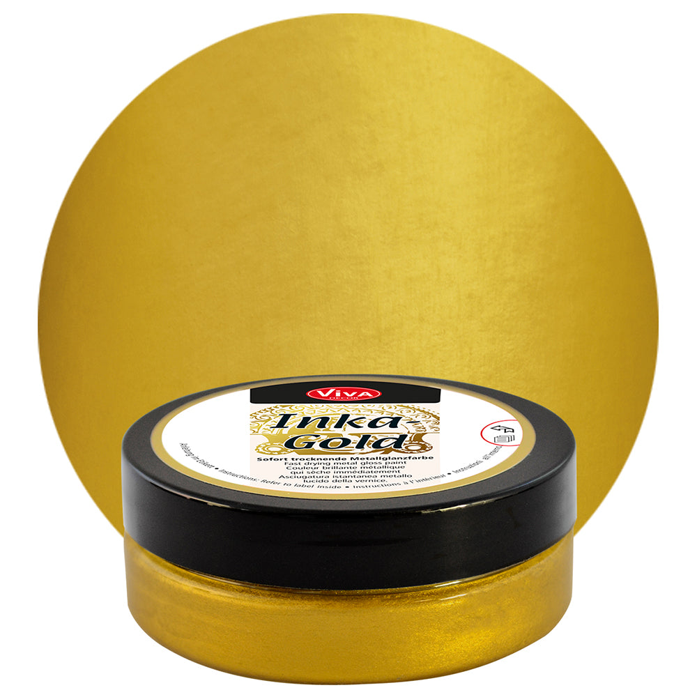 Viva Decor Inka Gold Gilding Wax2.2 oz - Easily Applicable, Wax-Based Metallic Polishing Paste. Quick-Drying Metal Shine, High Gloss Effects for DIY