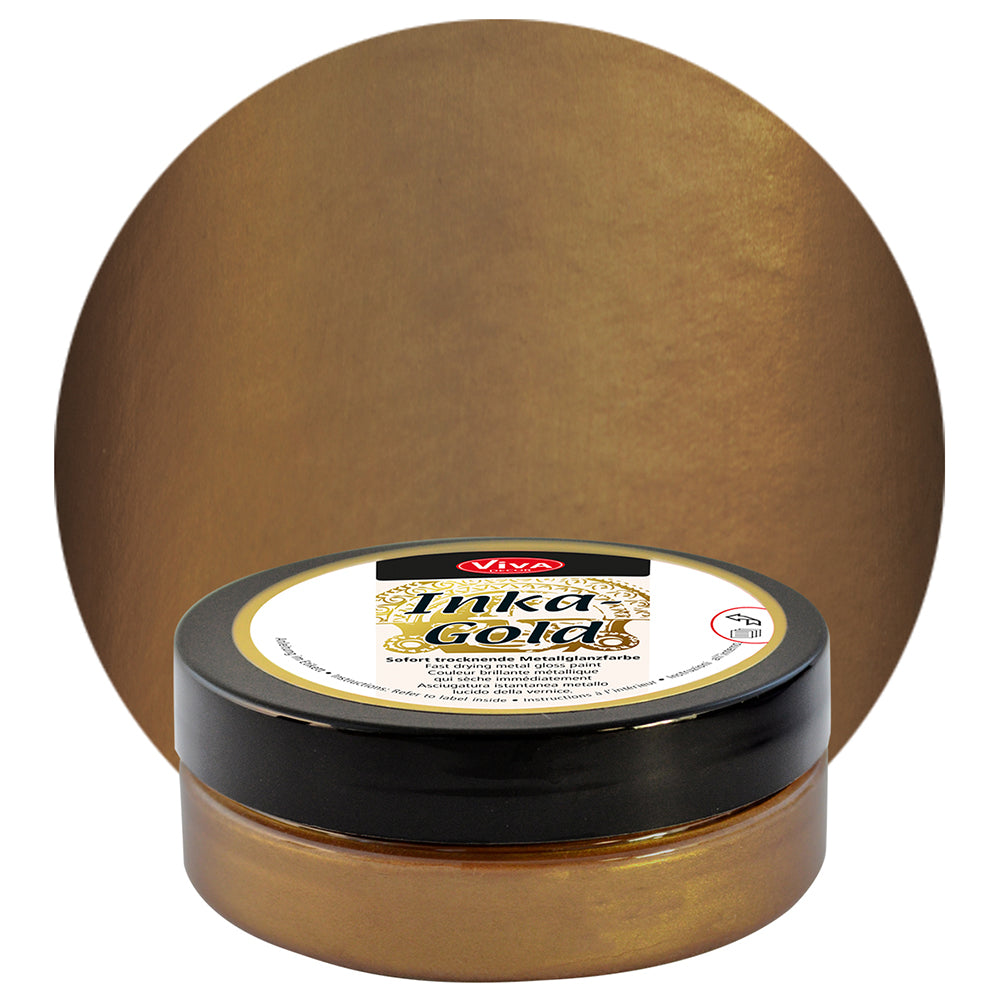 Viva Decor Inka Gold Gilding Wax2.2 oz - Easily Applicable, Wax-Based Metallic Polishing Paste. Quick-Drying Metal Shine, High Gloss Effects for DIY