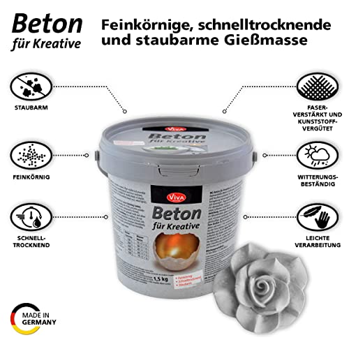 Viva Decor Concrete Beton for Creatives, Grey, 1.5 kg