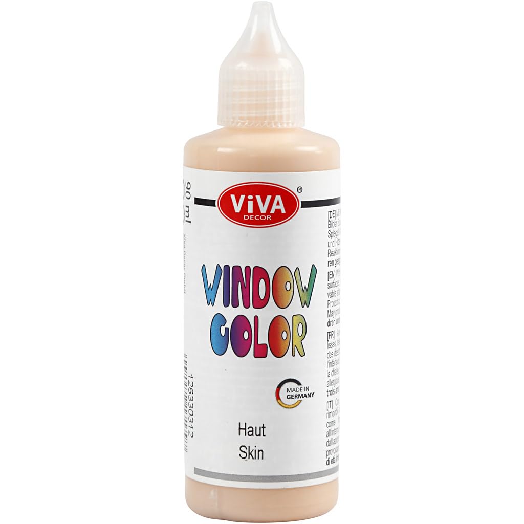 Viva Decor Window Colour (Skin, 90 ml) Window Paints for Removable Pictures and Stickers for Decoration, Mirrors, Tiles, Vases and Windows - Made in Germany