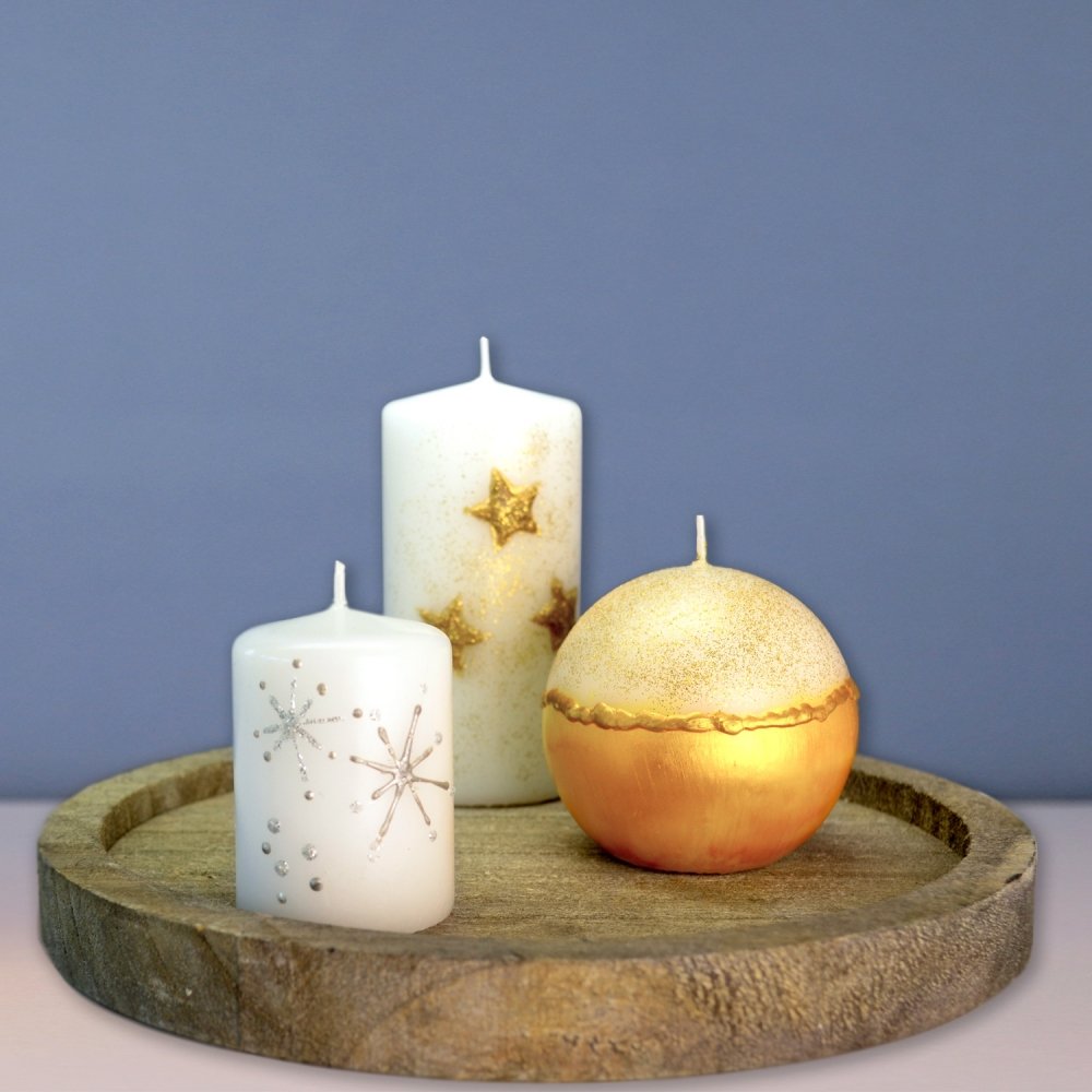 Viva Decor Candle Pen 4 x 0,95 Fl oz -Silver & Gold Set - Wax Paint for Candles | Candle Wax Pen for Custom Designs | Safe Candle Paint | for Decorating Candles | for Special Occasions | DIY Projects