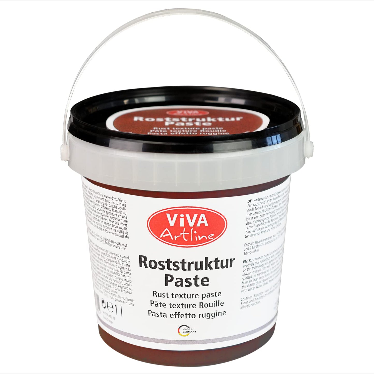 Viva Decor Artline Rust Structure Paste (Colour Rust Brown, 1 Litre) Structure Paste Rust Effect for Mixed Media Artists for Painting - Application with Brush, Spatula or Sponge on Canvas