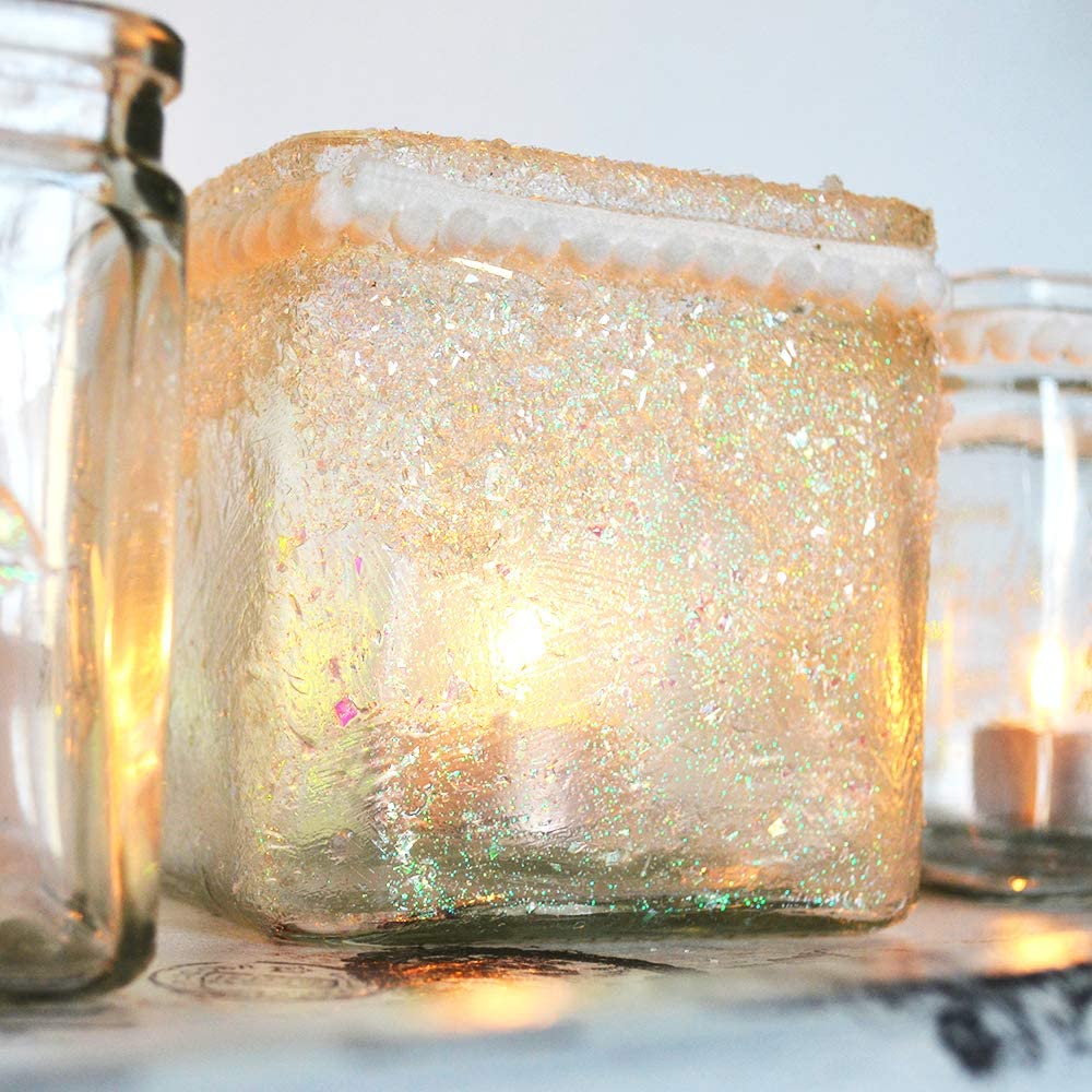 Viva Decor Ice Crystal (White Transparent, 150 g) Ice Crystals Decoration, Glitter Granules for Snow and Frost Effects, Glass Splitter for Crafts, Frost Effect, Ice Crystal Effect, Made in Germany