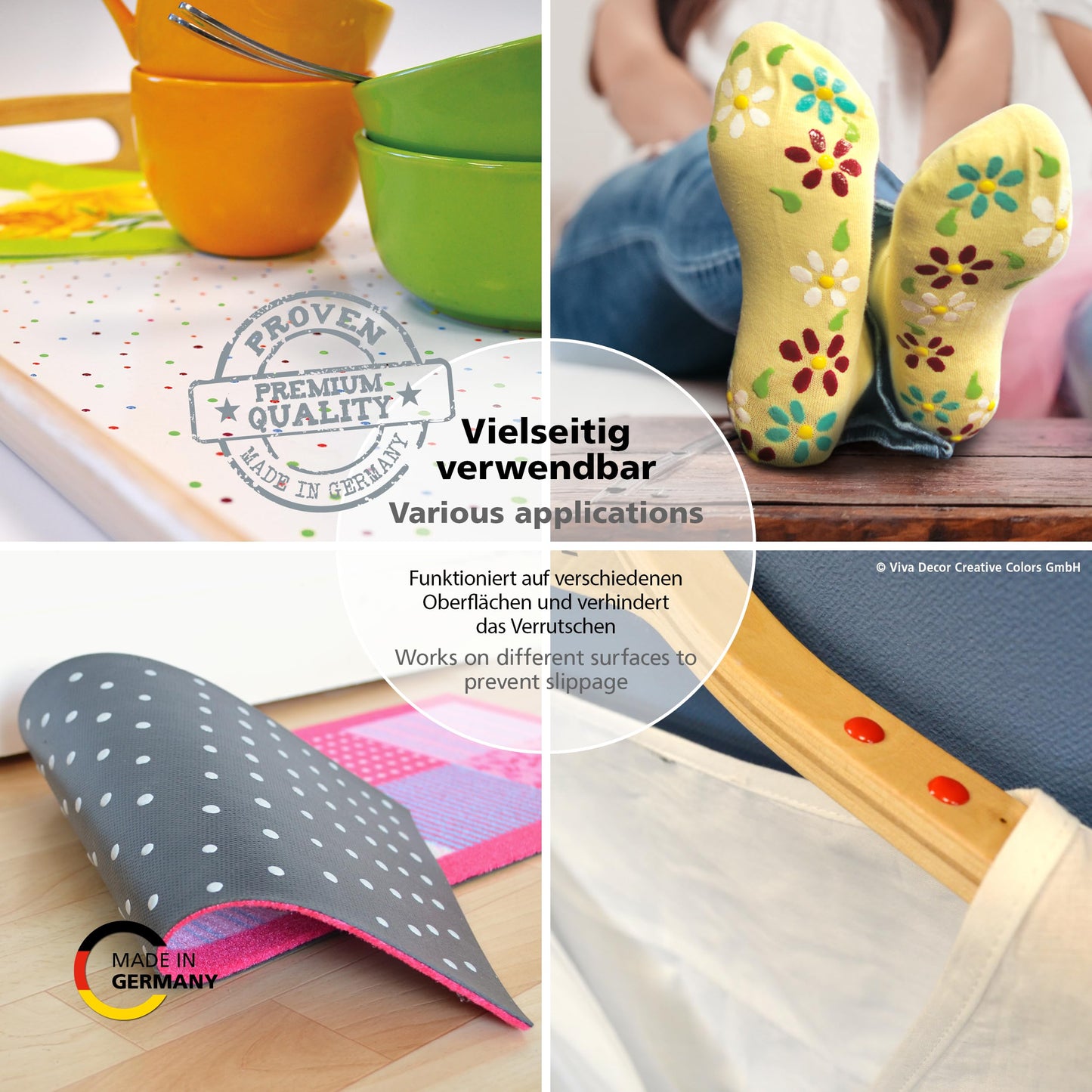 Viva Decor ABS Sock Stop (2.77 Fl oz, Yellow) - Fabric Paint for Non-Slip Socks, Bath Mats & More - Latex-Free, Water-Based, Washable - Secure Traction for All Surfaces