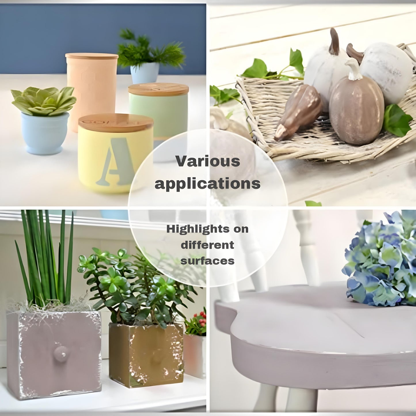 Viva Decor Chalk Paint for Furniture - Set of 5 (Pastel: White, Pink, Blue, Green, Grey, 5x3,38 fl oz) Painting DIY, Cabinets, Glass, Multi-Surface Craft Paint, Non-Toxic, All-in-One, Made in Germany