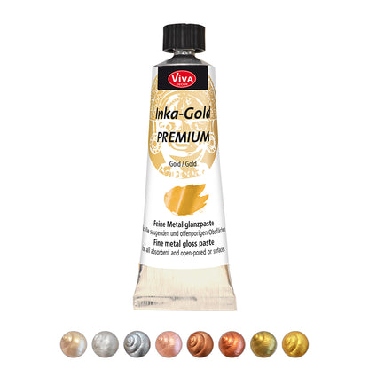 Viva Decor Inka Gold Premium 1.41 oz. Gilding Wax and Metallic Finish for Shiny Effects on Wood, Canvas, Clay, Concrete, Fast Drying, Ideal for Antique Patina Effects and DIY Projects