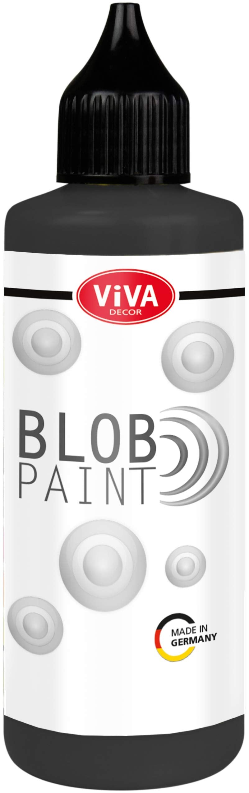 Viva Decor® Blob Paint (90ml BLACK) ready-to-use blob painting - craft acrylic paint - dot painting supplies - dotting paint for canvas or mandala - Made In Germany