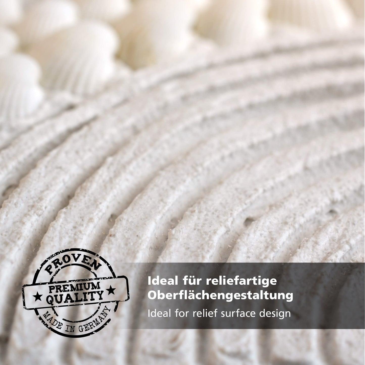 Viva Decor Structural Paste Coarse (3800 g, White) Matte, Grainy Paste Water-Based for Relief to Plastic Surface Structuring - for Creatives and Artists - Made in Germany