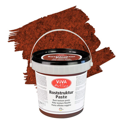 Viva Decor Artline Rust Structure Paste (Colour Rust Brown, 1 Litre) Structure Paste Rust Effect for Mixed Media Artists for Painting - Application with Brush, Spatula or Sponge on Canvas