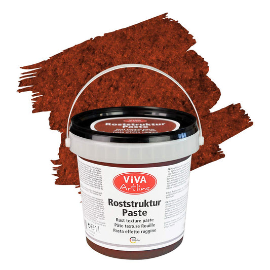 Viva Decor Artline Rust Structure Paste (Colour Rust Brown, 1 Litre) Structure Paste Rust Effect for Mixed Media Artists for Painting - Application with Brush, Spatula or Sponge on Canvas