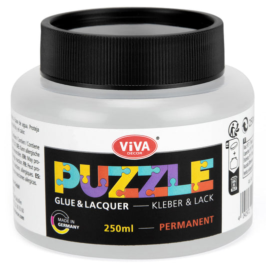 Viva Decor Jigsaw Puzzle Glue 8,5 fl oz, Clear – The Quick-Drying Puzzle Preserver for Vibrant and Lasting Puzzle Creations, Ideal for Gluing and Hanging Various Types of Puzzles