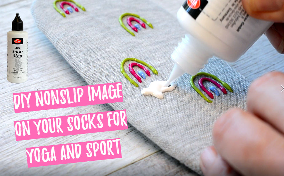 ABS Sock Stop non slip Liquid 2,77 fl oz,ABS anti skid fabric - liquid anti-slip for socks, mats, yoga -Viva Decor - Made In Germany