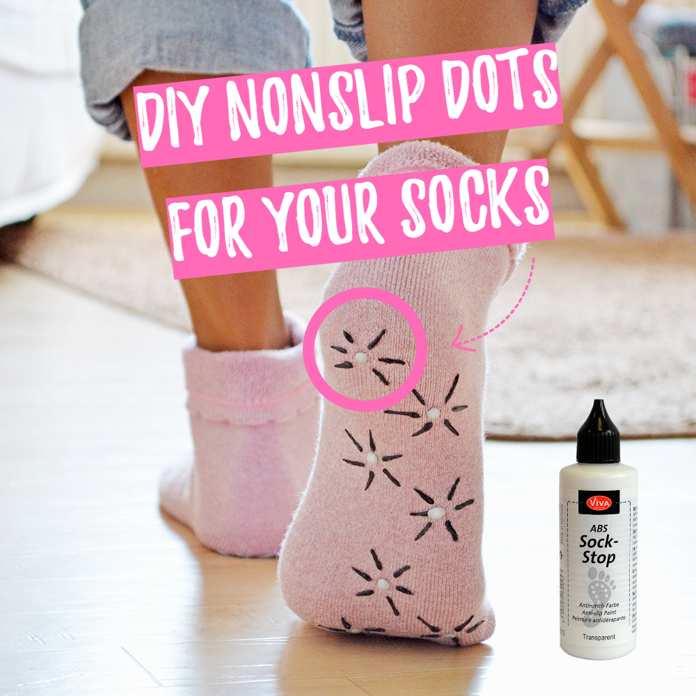 ABS Sock Stop non slip Liquid 2,77 fl oz,ABS anti skid fabric - liquid anti-slip for socks, mats, yoga -Viva Decor - Made In Germany